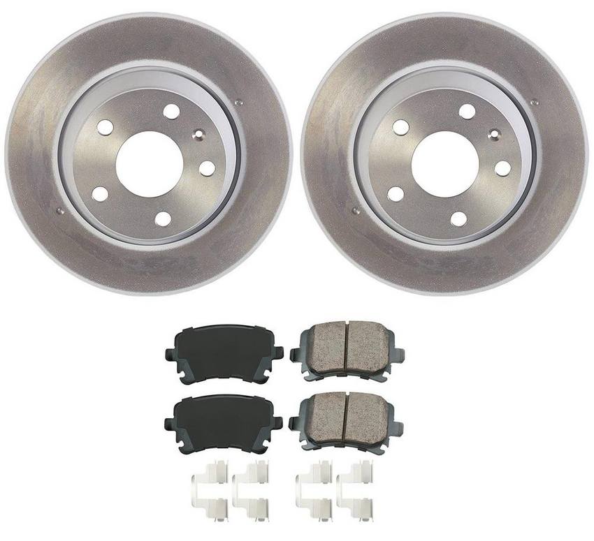 Audi Disc Brake Pad and Rotor Kit - Rear (286mm) (Ceramic) (EURO) 8J0615601 - Akebono Euro Ultra-Premium 4119645KIT